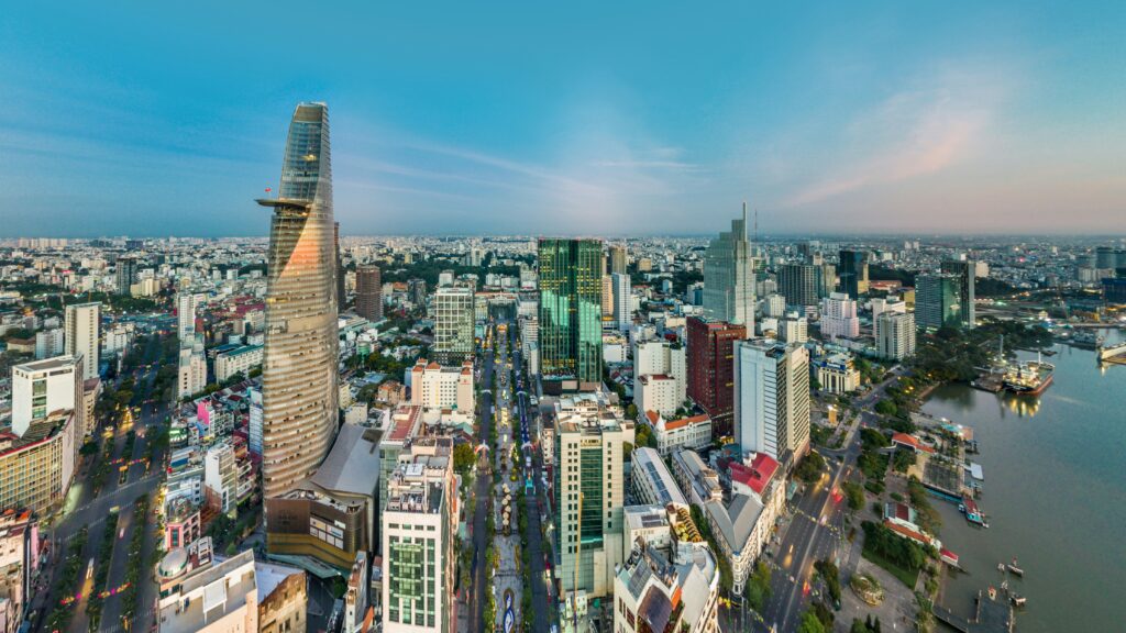 image of the buildings in Ho Chi Minh, Vietnam.